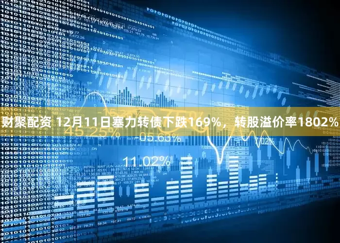 财聚配资 12月11日塞力转债下跌169%，转股溢价率1802%
